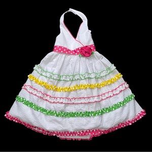 Jessica Ann Dress Girl’s Size 5 Colorful Summer Sleeveless Halter